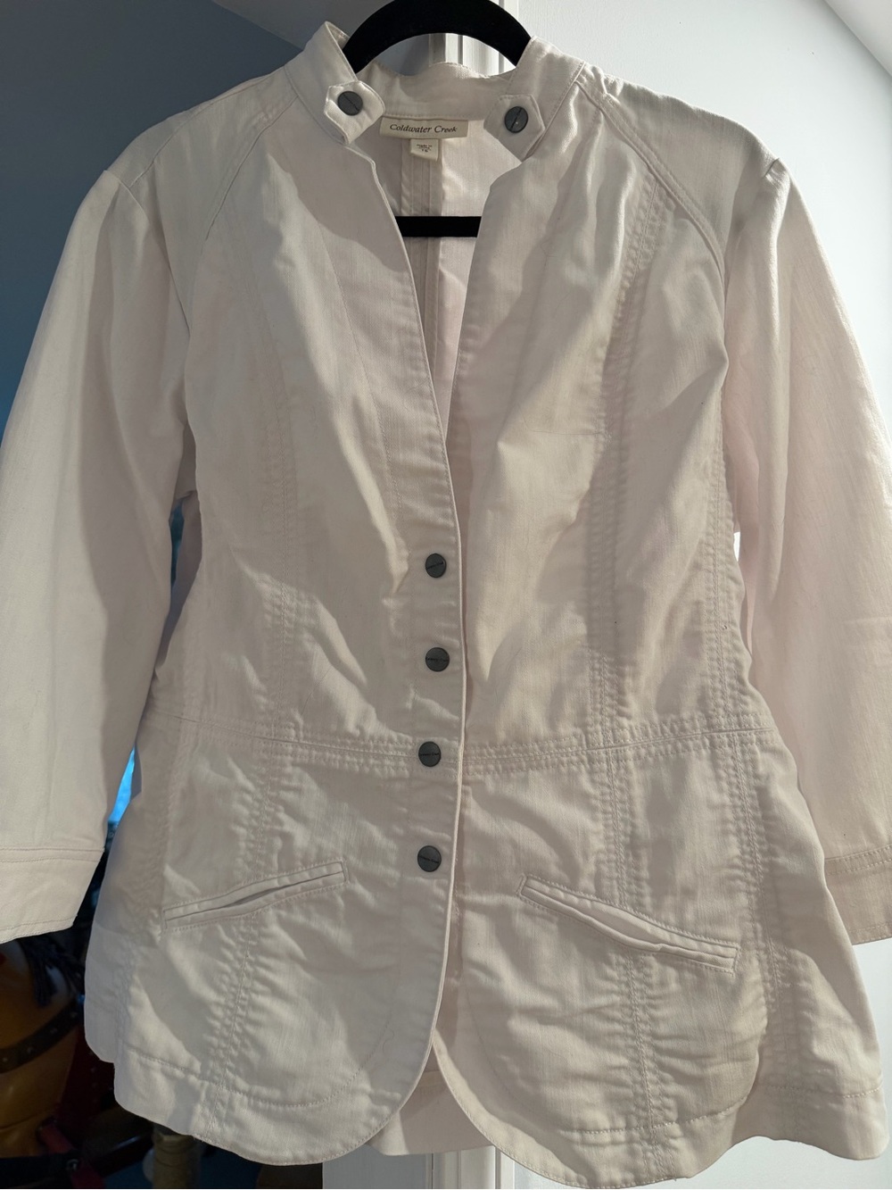 Coldwater Creek Women's Ivory Button-Front Utility Jacket